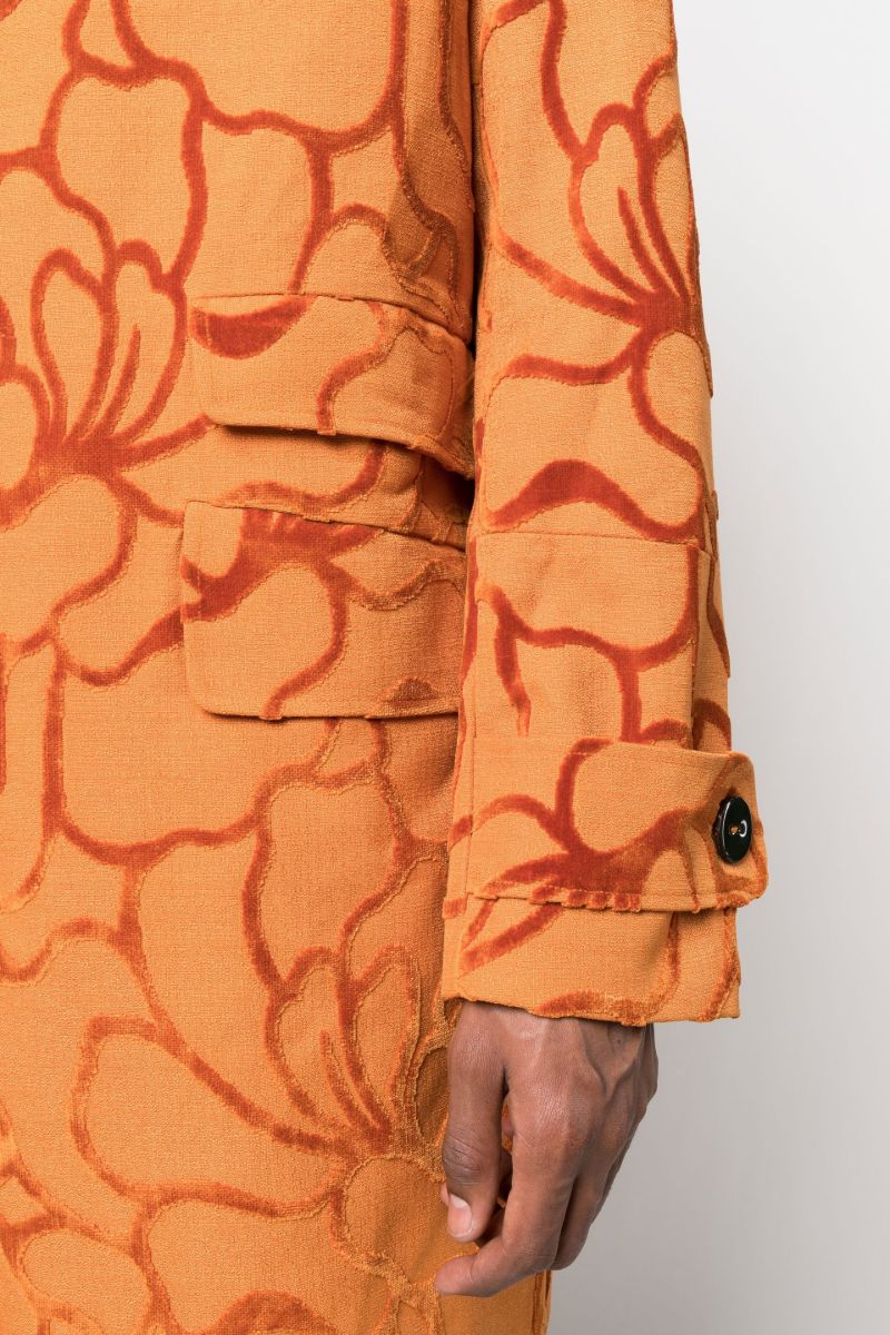 Orange Idris Floral Overcoat