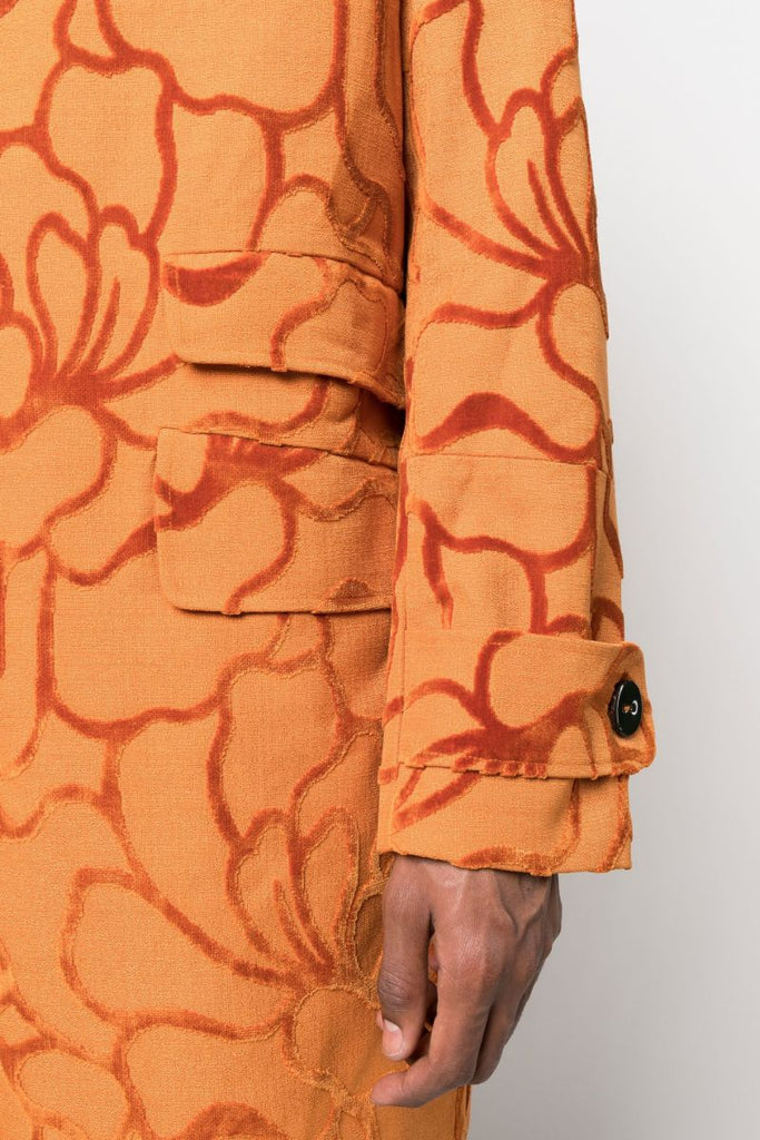 Orange Idris Floral Overcoat