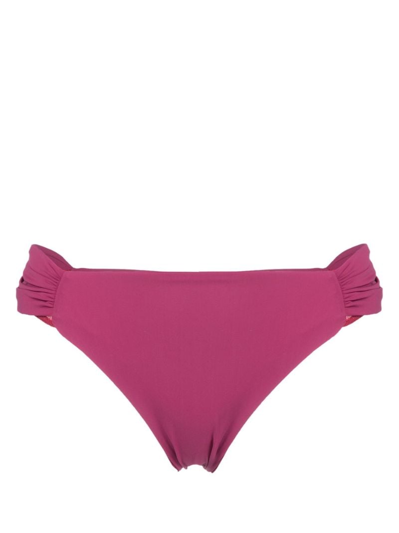 Pink Ruched Bikini Bottoms