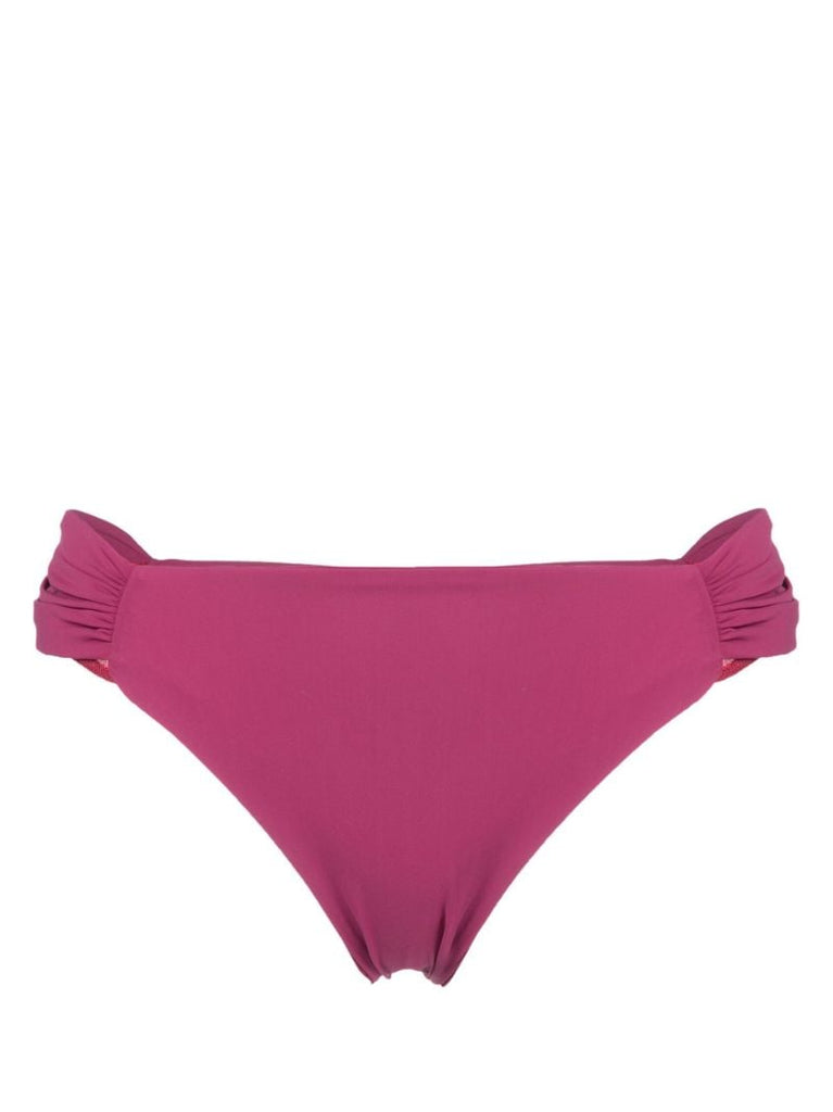 Pink Ruched Bikini Bottoms