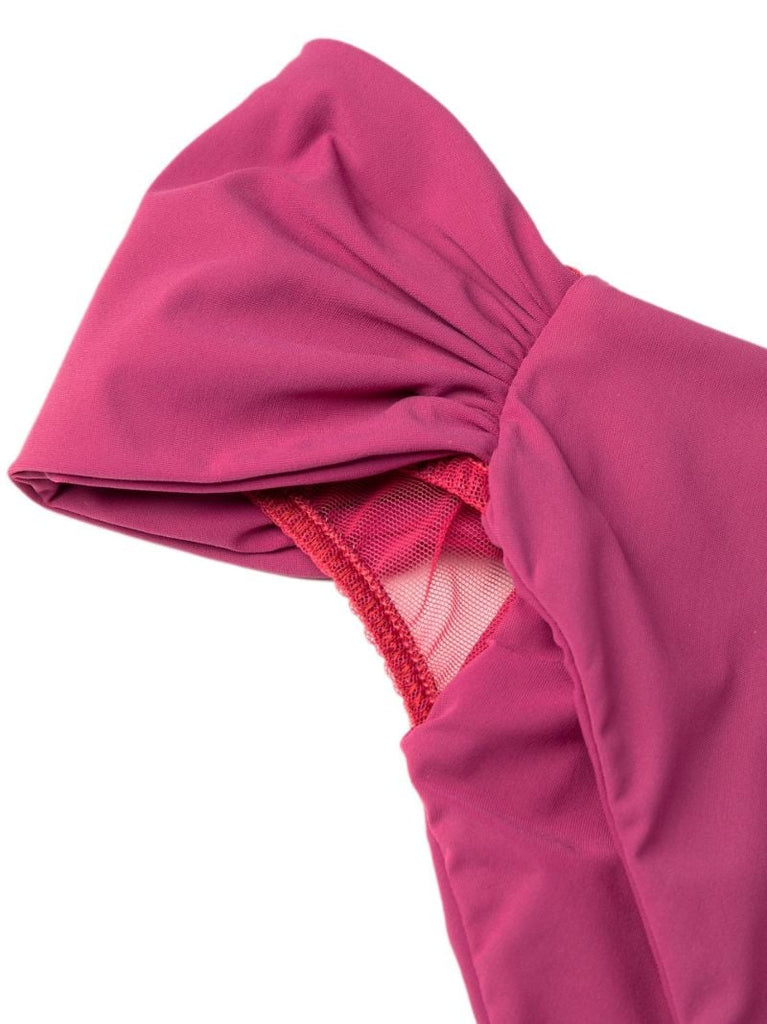 Pink Ruched Bikini Bottoms