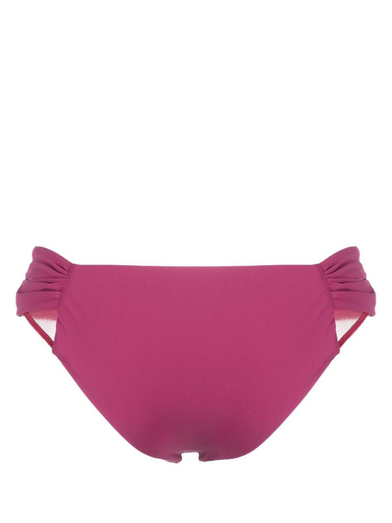 Pink Ruched Bikini Bottoms
