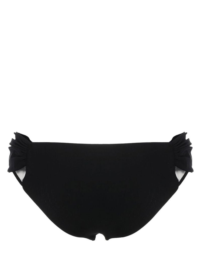 Black Ruched Bikini Bottoms