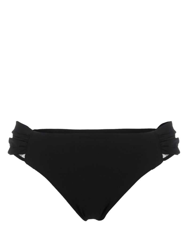 Black Ruched Bikini Bottoms