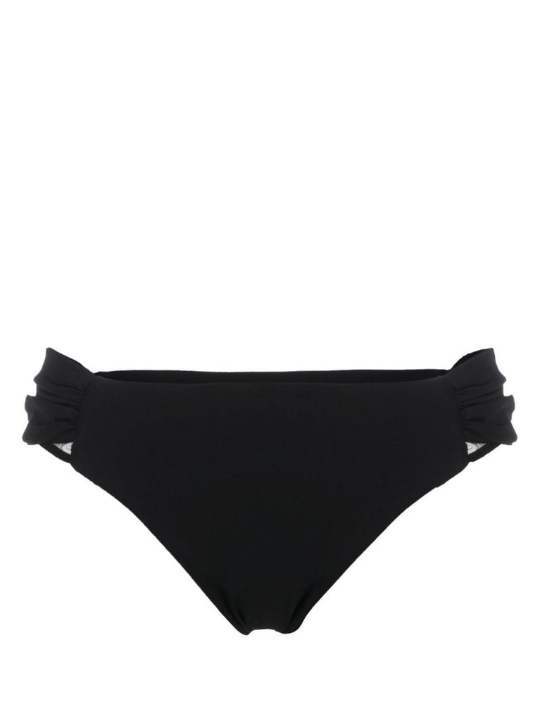 Black Ruched Bikini Bottoms