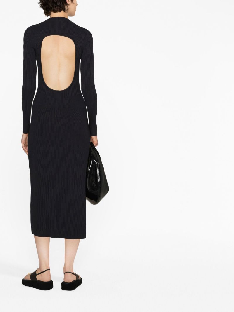 Black Lara Cut-out Knitted Midi Dress