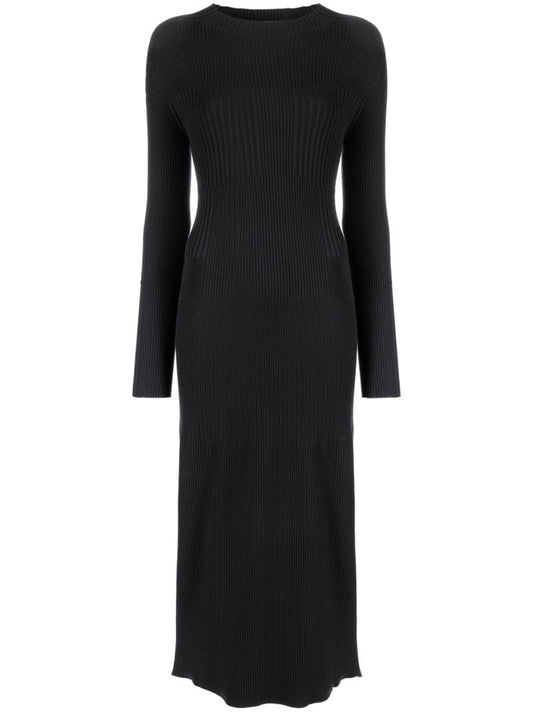 Black Lara Cut-out Knitted Midi Dress