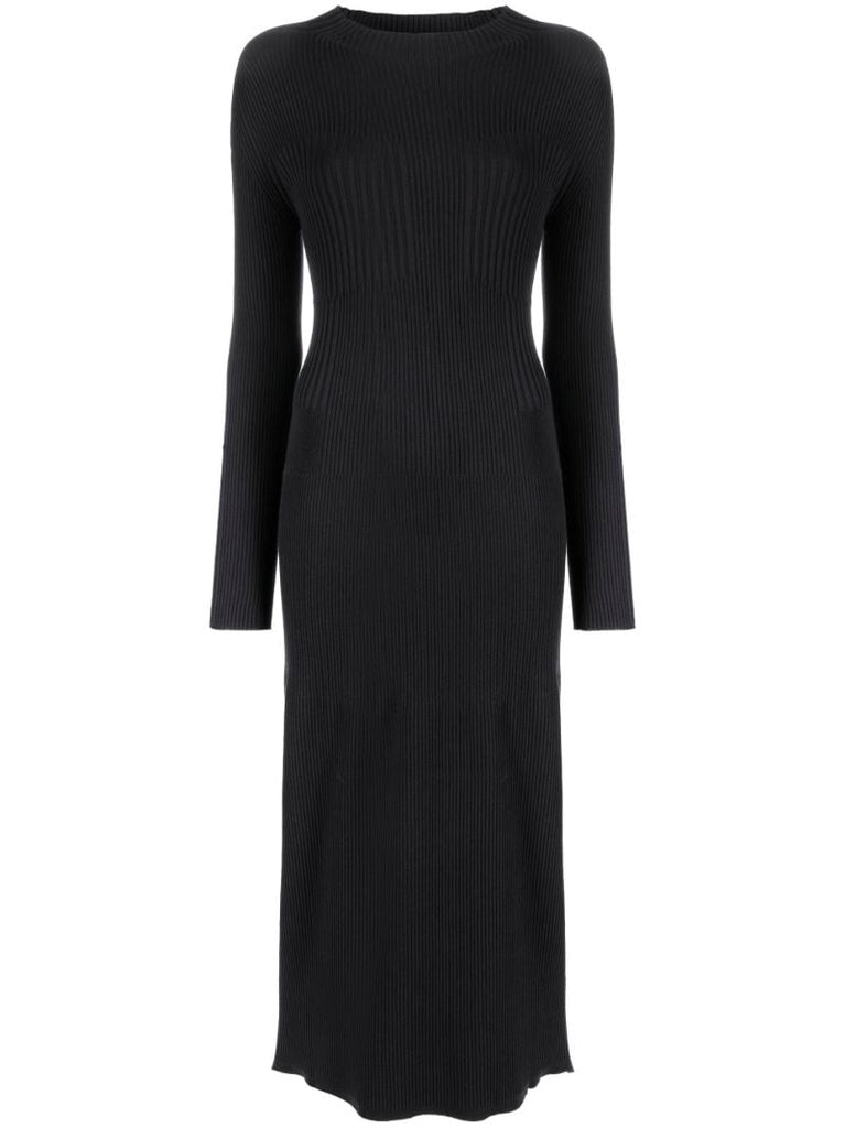 Black Lara Cut-out Knitted Midi Dress