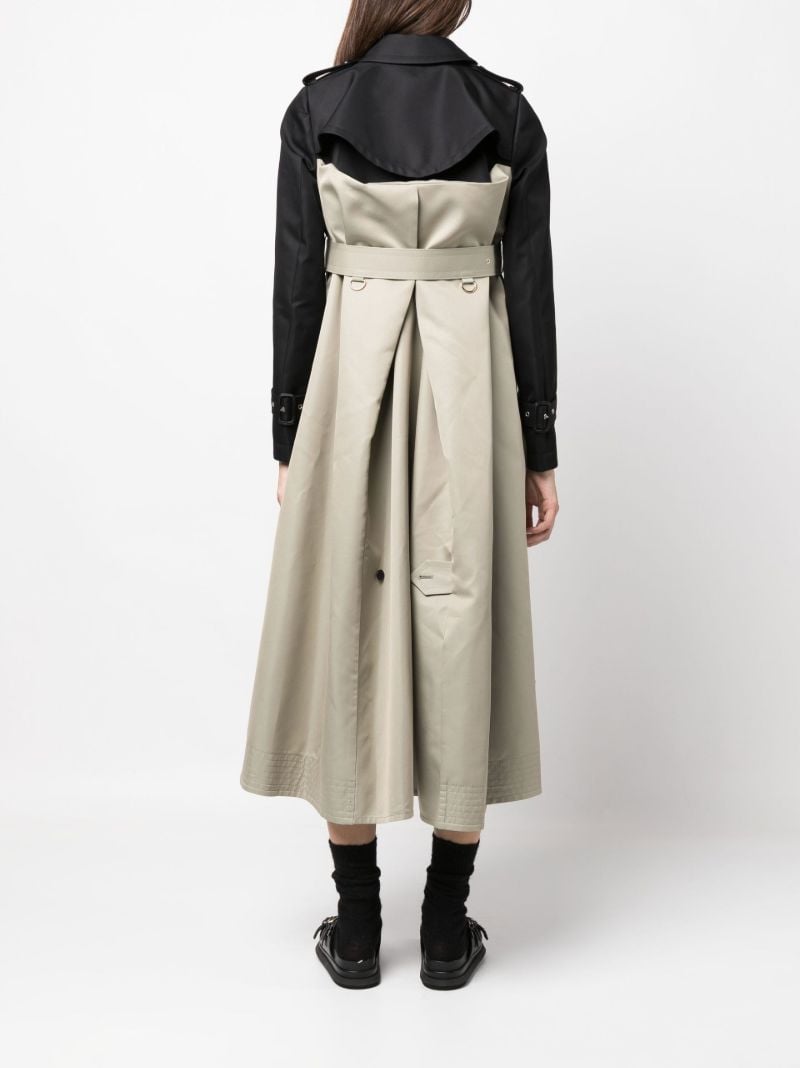 Neutral Panelled Cotton Trench Coat