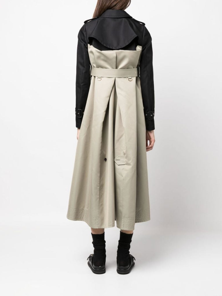 Neutral Panelled Cotton Trench Coat