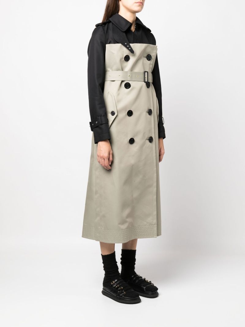 Neutral Panelled Cotton Trench Coat