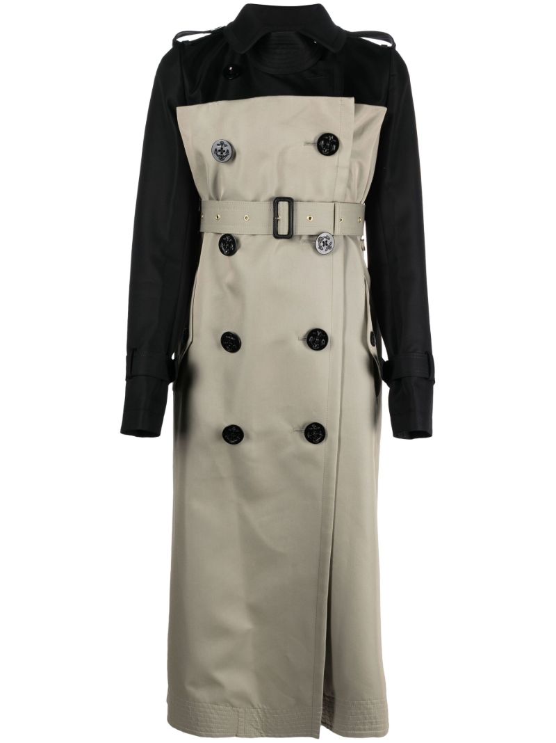 Neutral Panelled Cotton Trench Coat