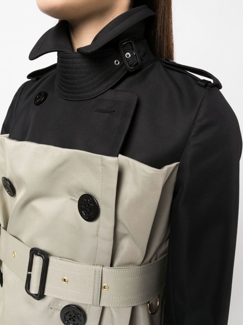 Neutral Panelled Cotton Trench Coat