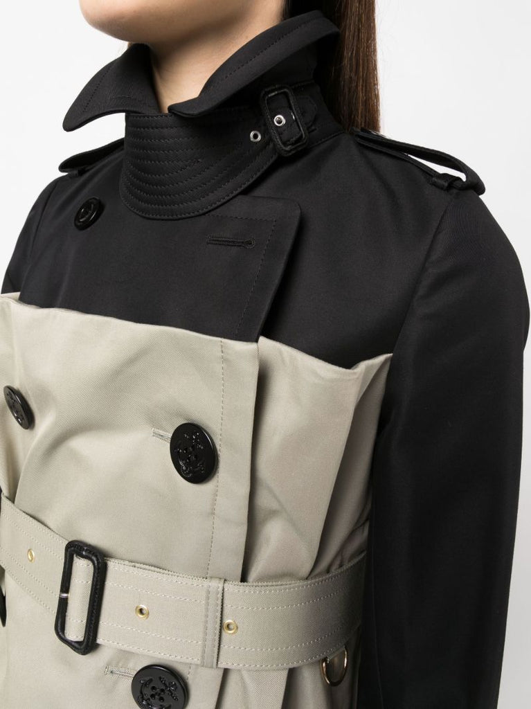 Neutral Panelled Cotton Trench Coat