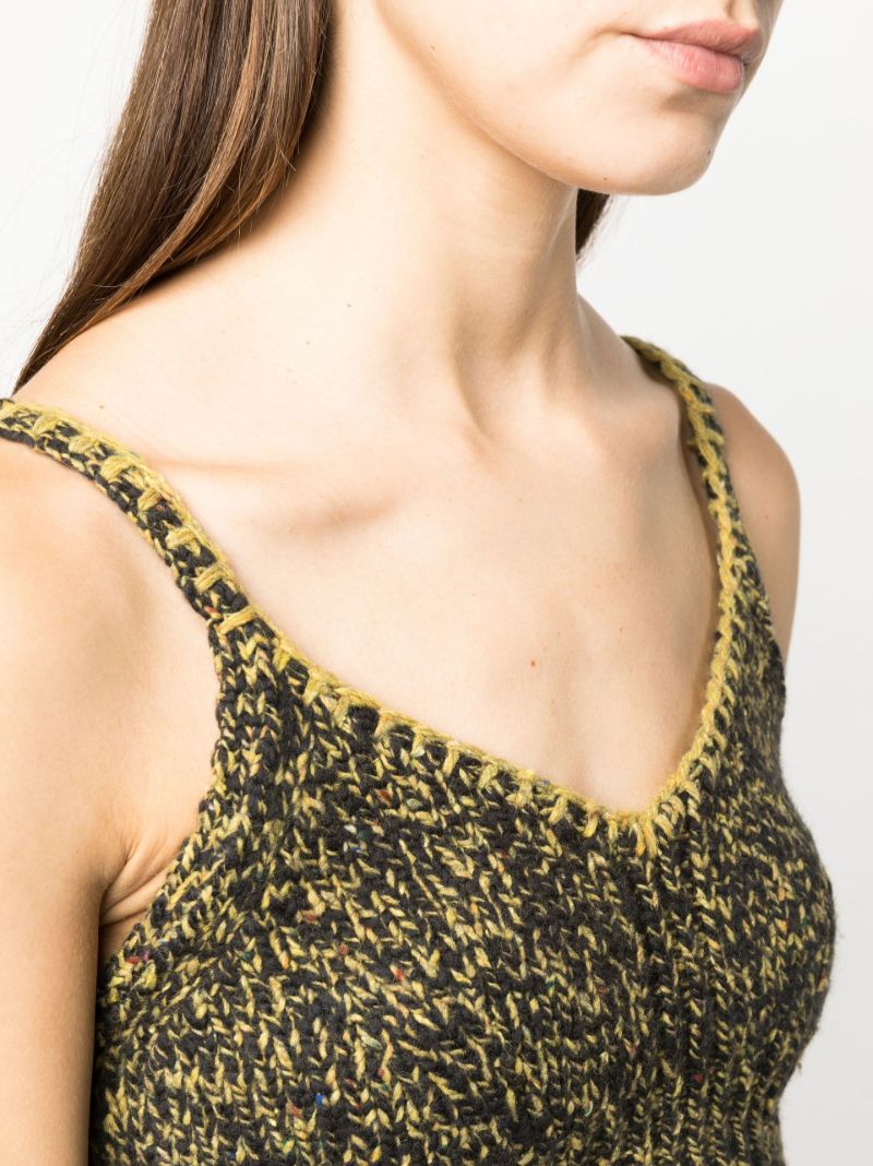 Green Lia MÃ_x0083_Â©lange Knitted Crop Top