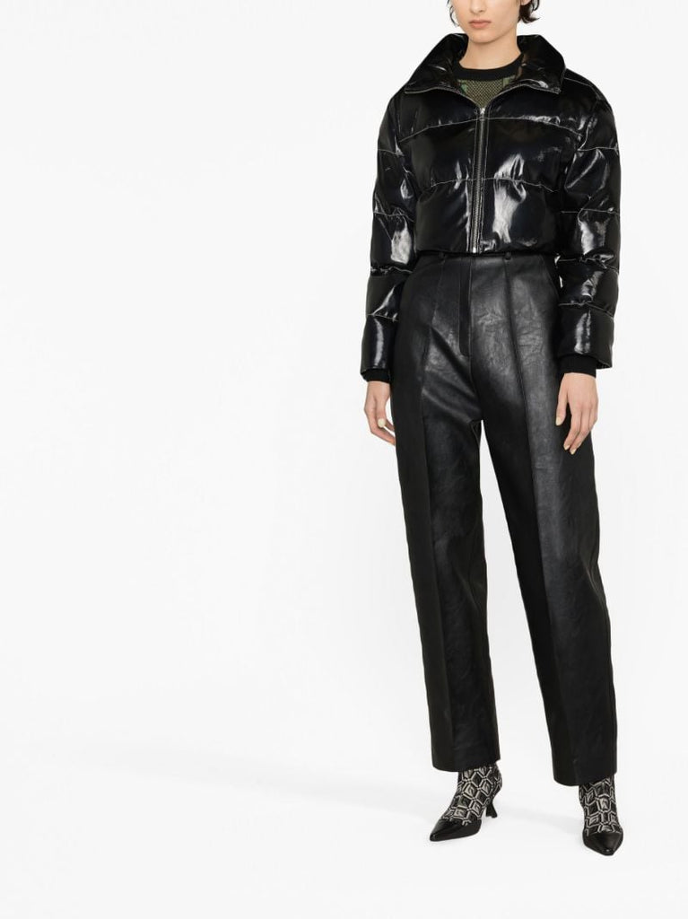 Black Ace Cropped Quilted Jacket