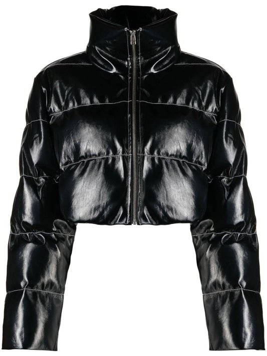 Black Ace Cropped Quilted Jacket