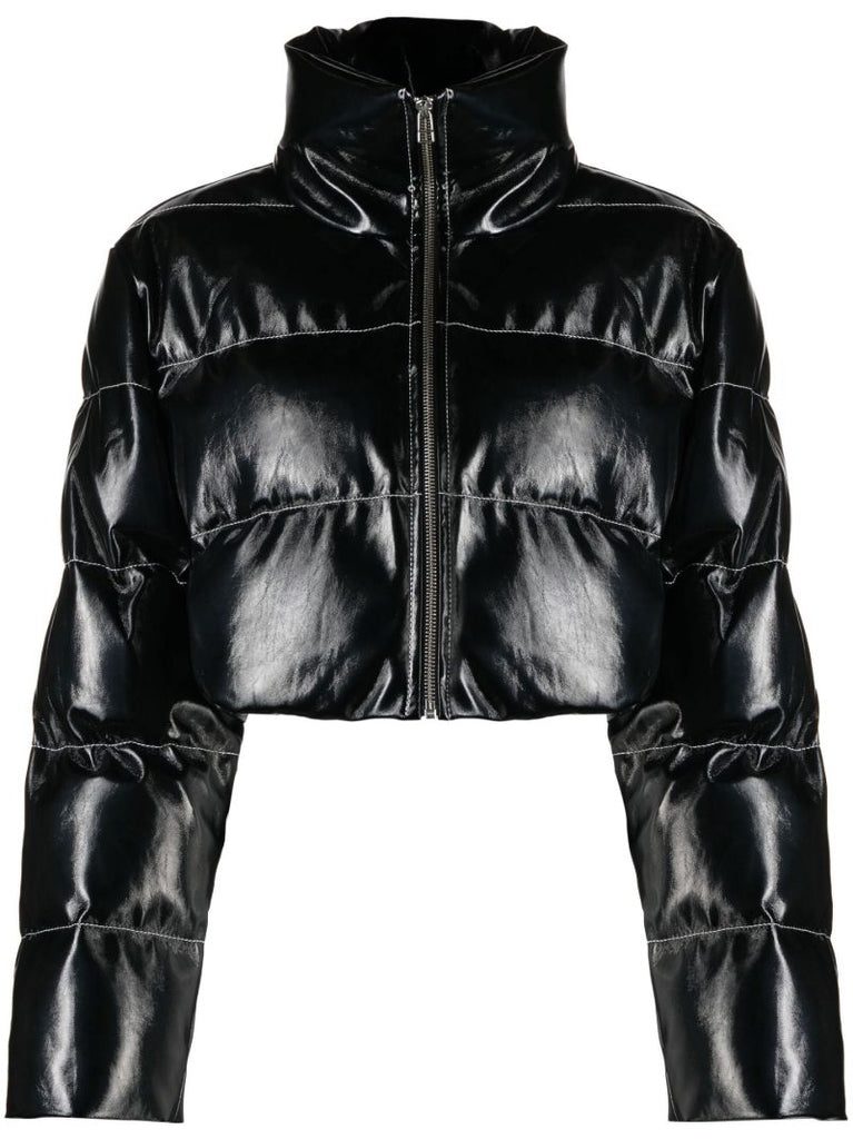 Black Ace Cropped Quilted Jacket