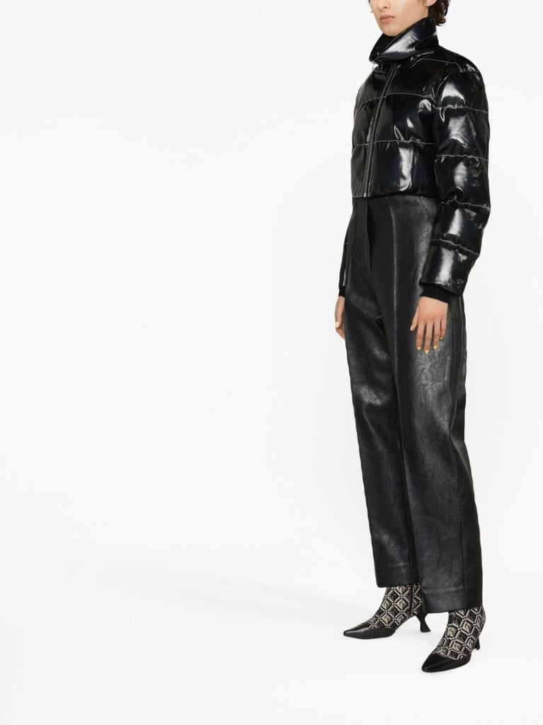 Black Ace Cropped Quilted Jacket