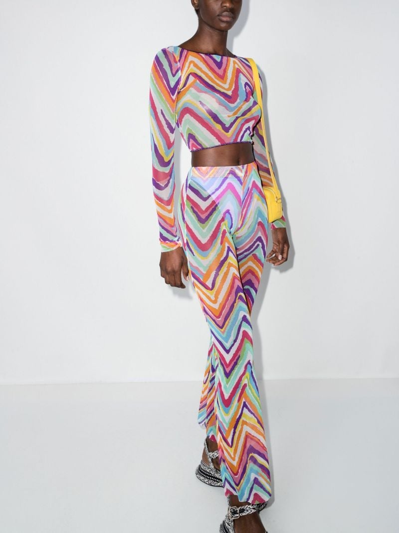 Multicolour Zigzag Print Cropped Top