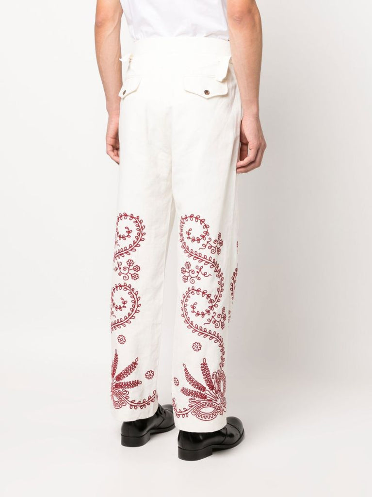 White Pilea Straight-leg Trousers