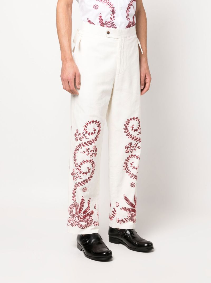 White Pilea Straight-leg Trousers
