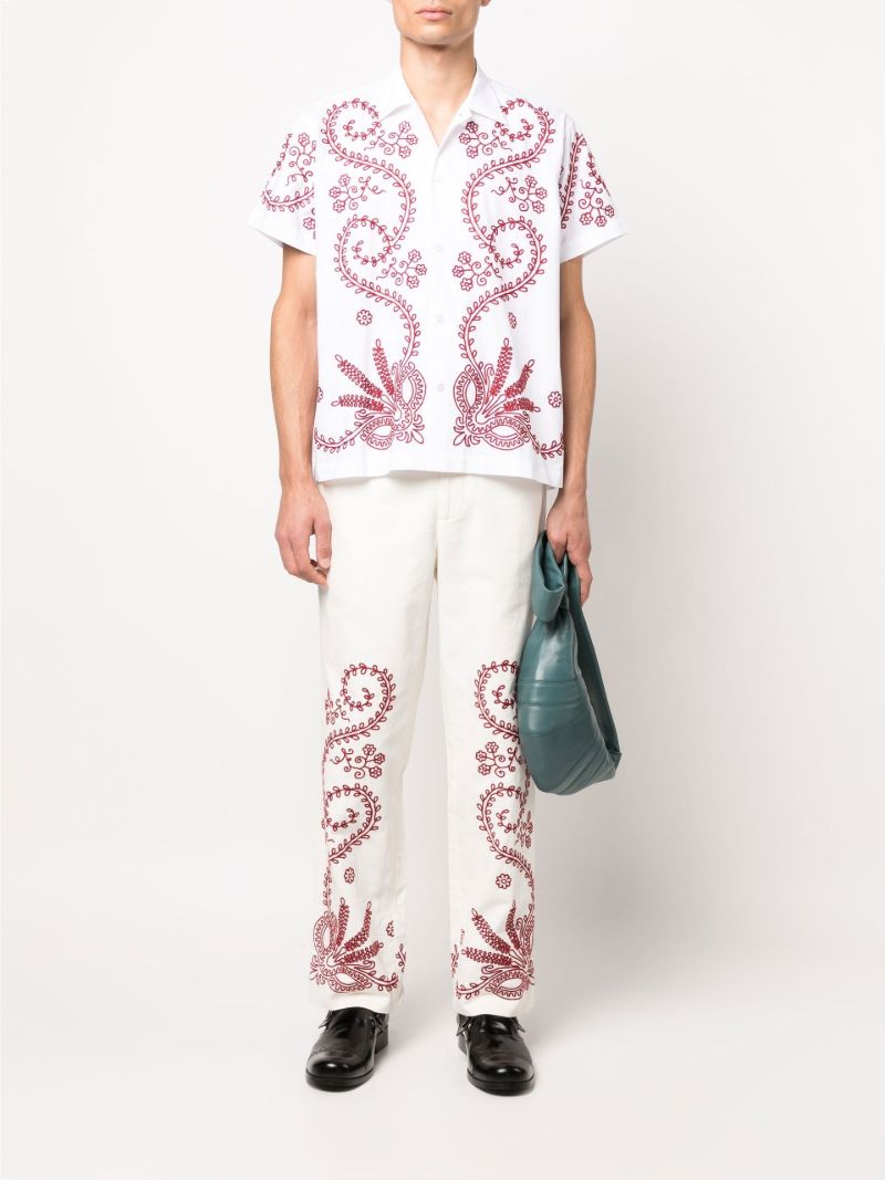 White Pilea Straight-leg Trousers