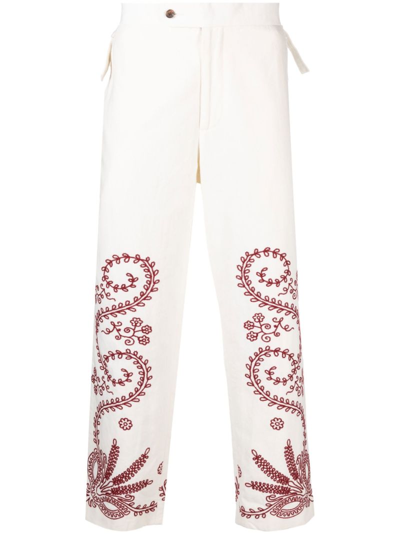 White Pilea Straight-leg Trousers