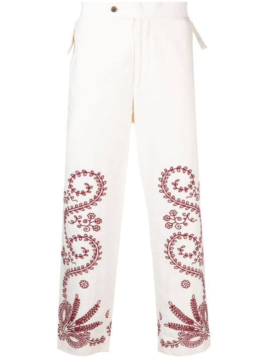 White Pilea Straight-leg Trousers