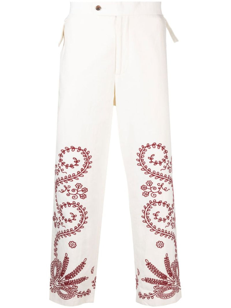White Pilea Straight-leg Trousers