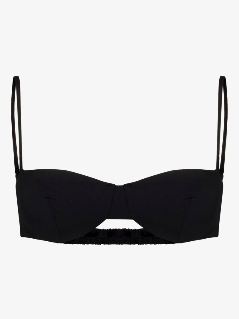 X Ziah Black Bardot Bikini Top