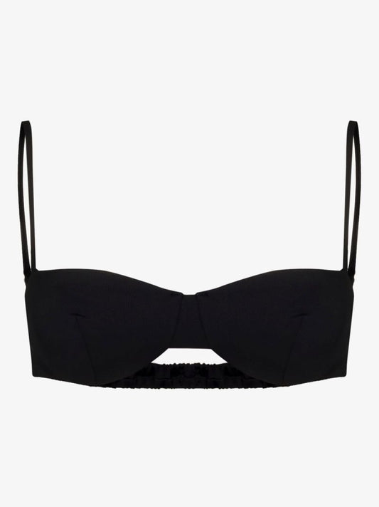 X Ziah Black Bardot Bikini Top