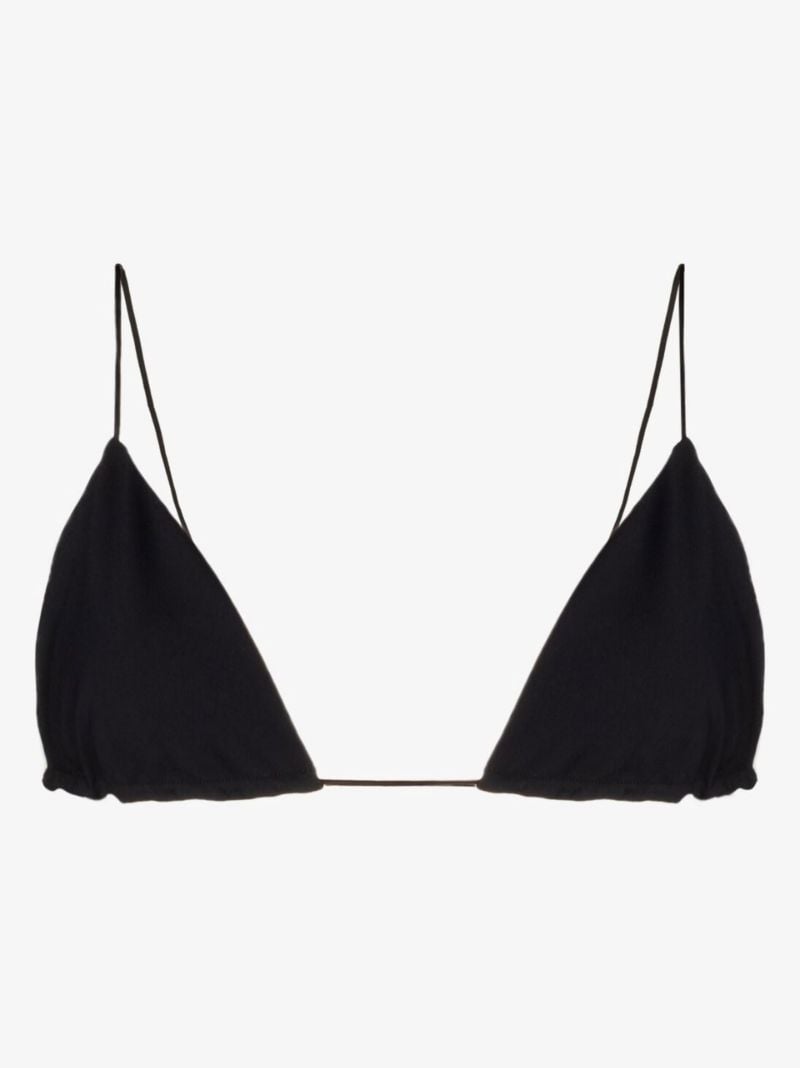 X Ziah Black Fine Strap Triangle Bikini Top