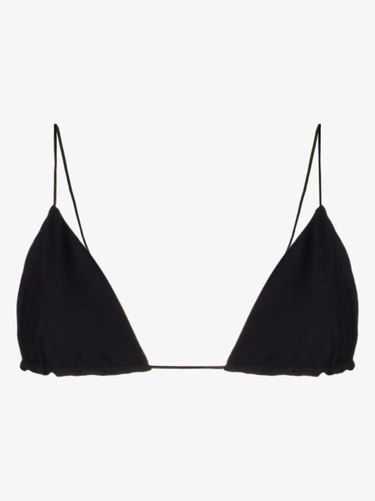 X Ziah Black Fine Strap Triangle Bikini Top