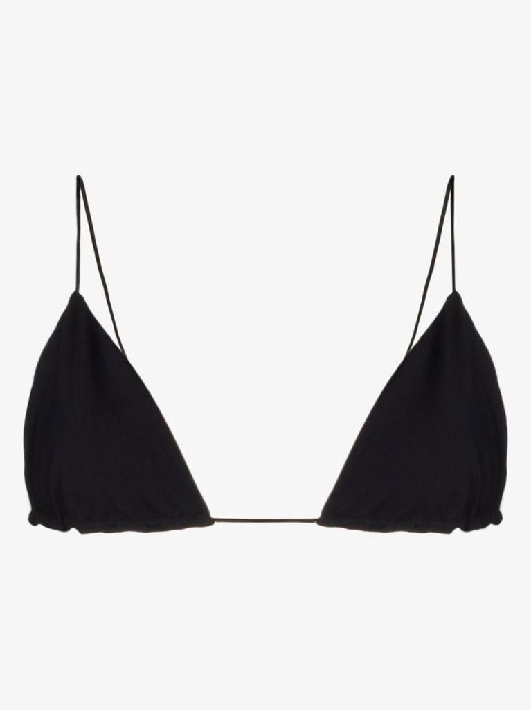 X Ziah Black Fine Strap Triangle Bikini Top