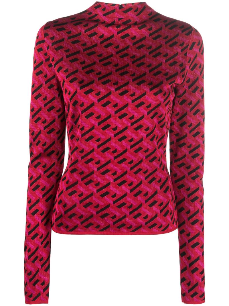 Red La Greca Monogram Top