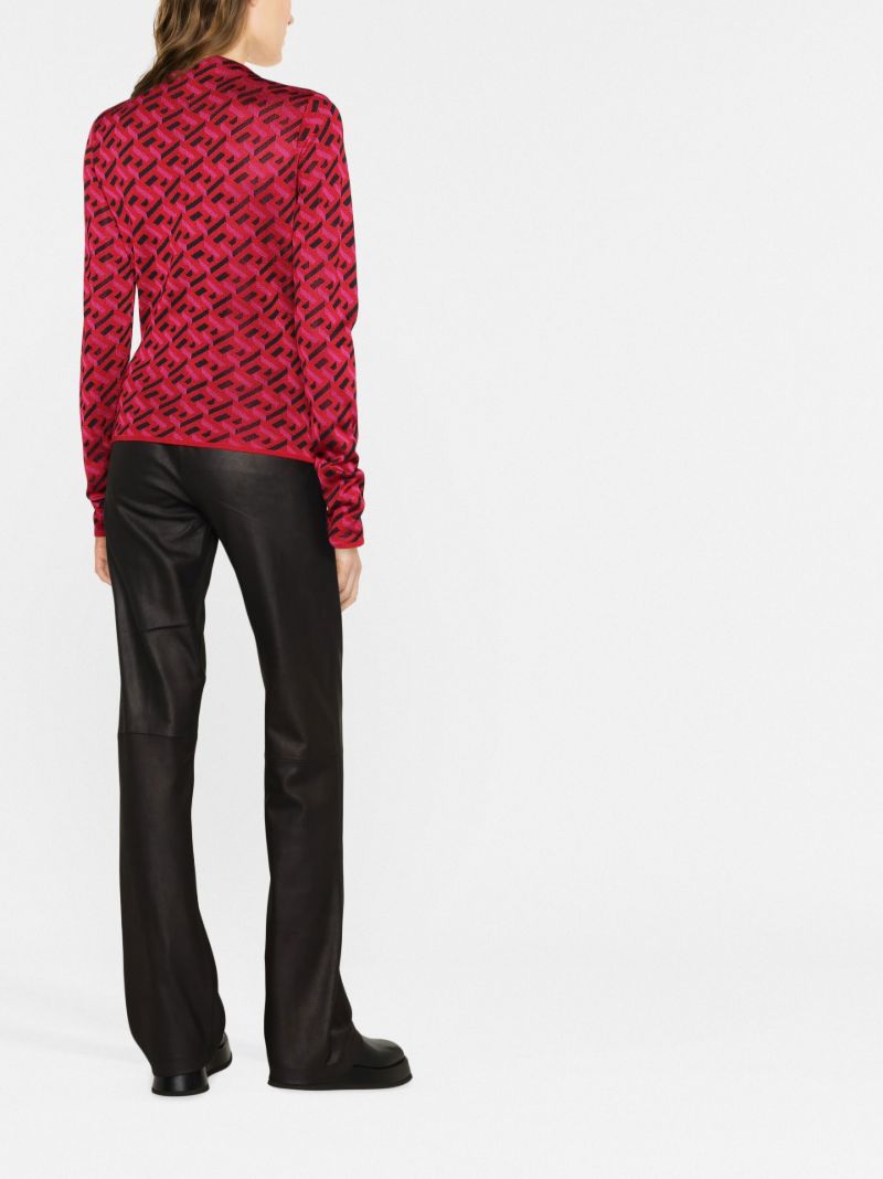 Red La Greca Monogram Top