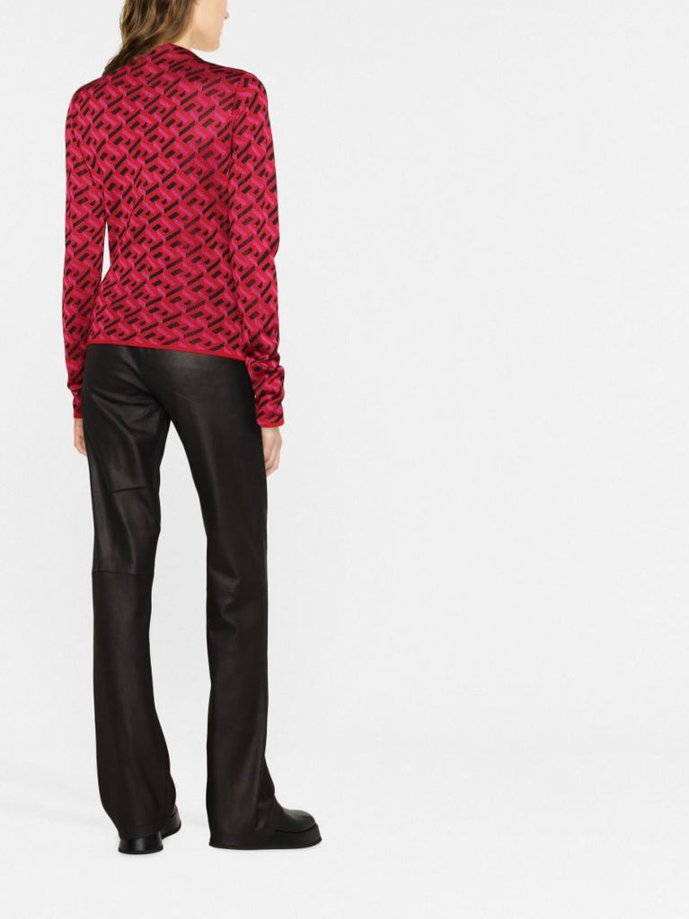 Red La Greca Monogram Top