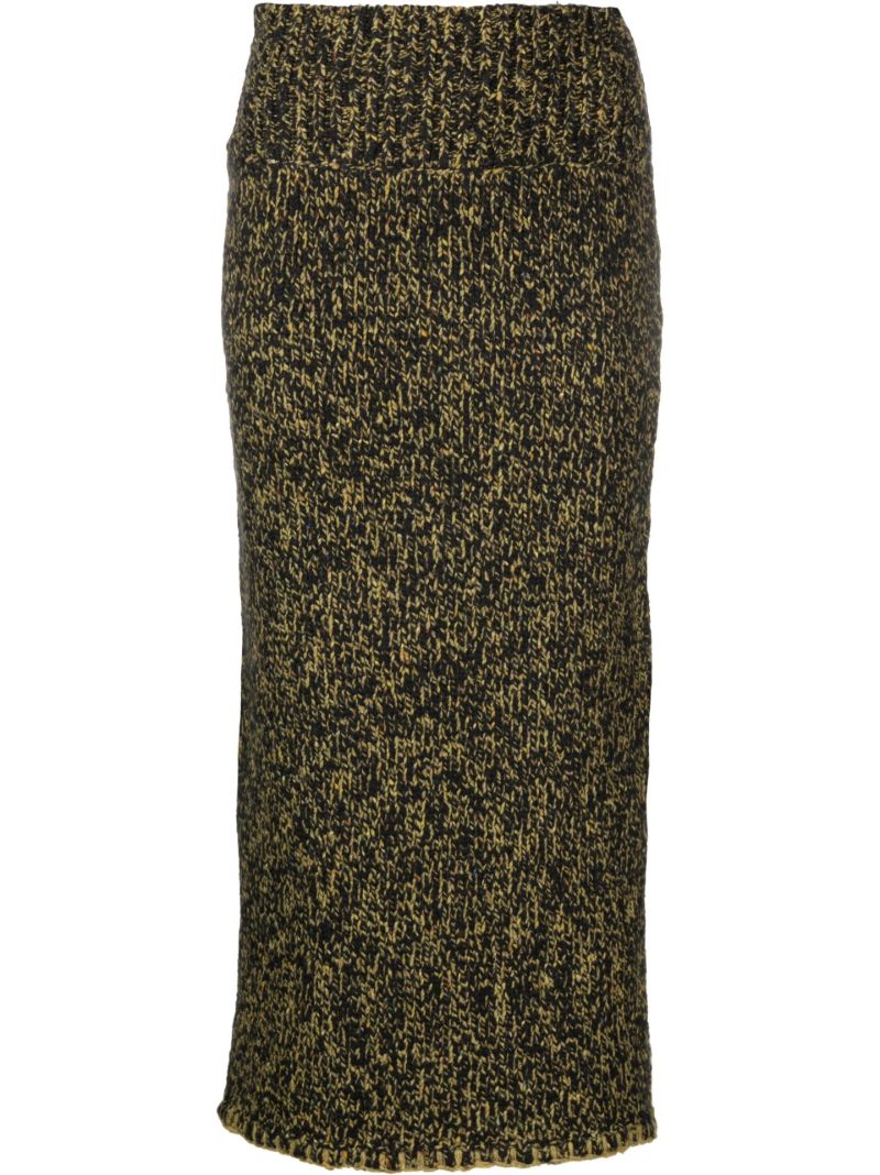 Green Giordana MÃ_x0083_Â©lange Knitted Midi Skirt