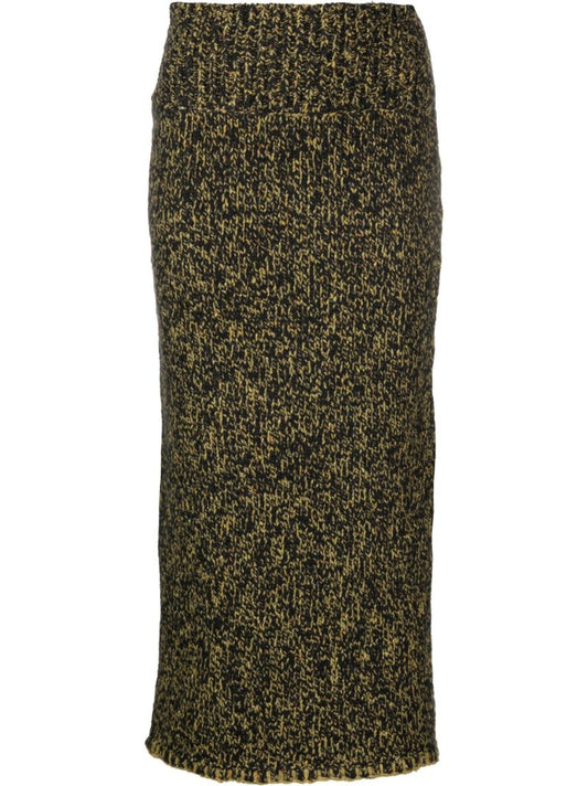 Green Giordana MÃ_x0083_Â©lange Knitted Midi Skirt