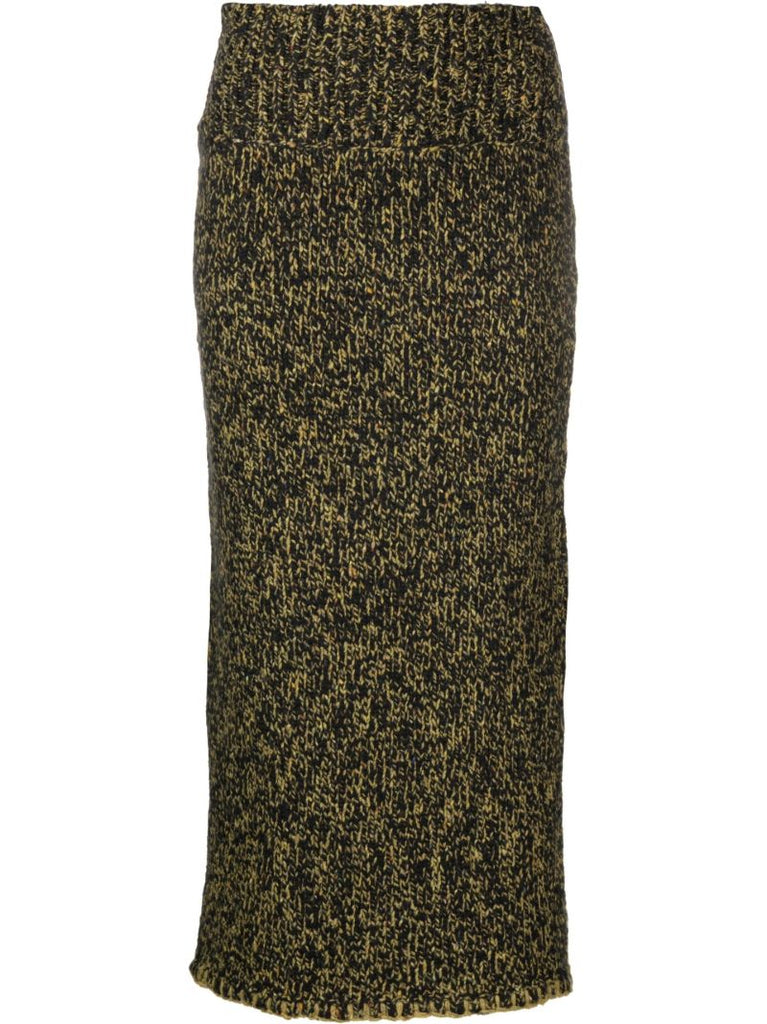 Green Giordana MÃ_x0083_Â©lange Knitted Midi Skirt