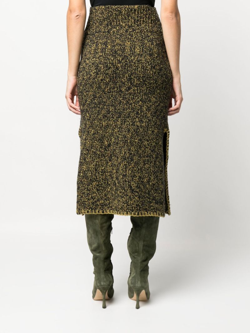 Green Giordana MÃ_x0083_Â©lange Knitted Midi Skirt