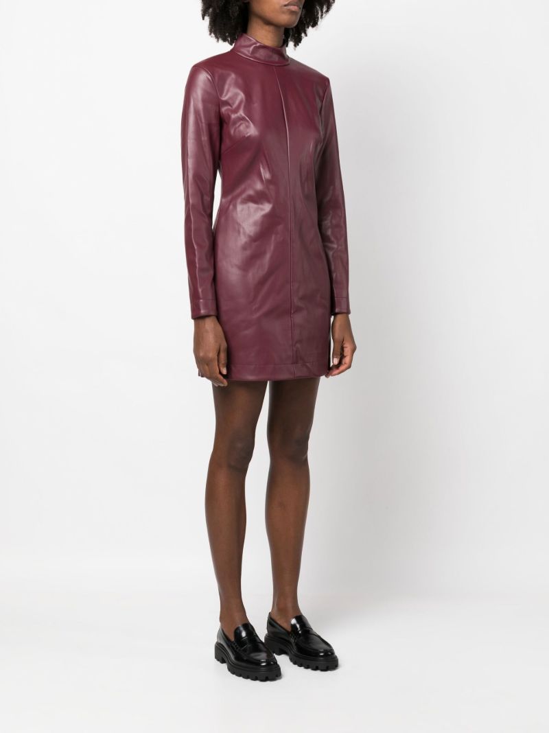 Red Mock Neck Mini Dress