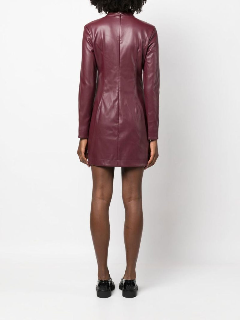 Red Mock Neck Mini Dress