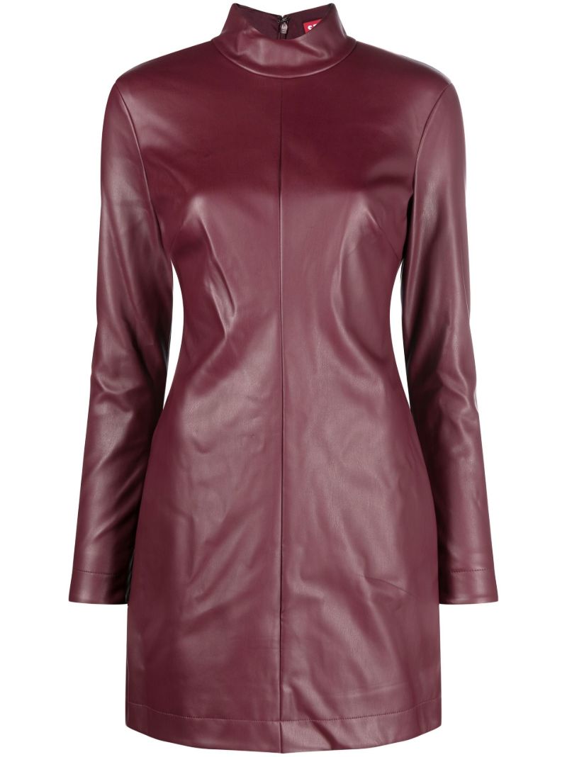 Red Mock Neck Mini Dress