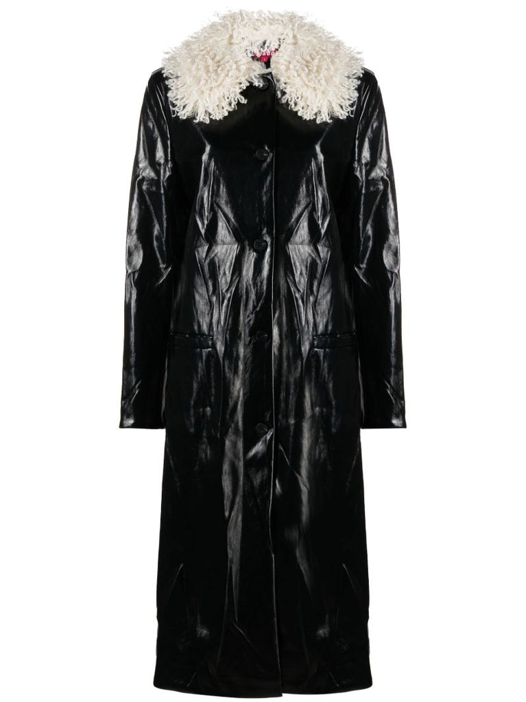 Black Varnishes Faux Leather Coat