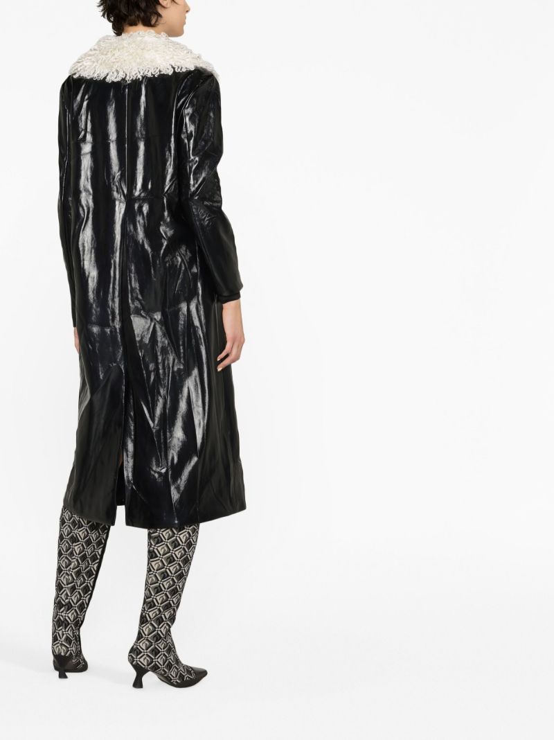 Black Varnishes Faux Leather Coat