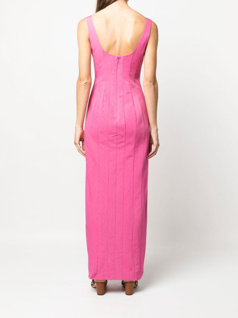 Pink Portrait Column Cotton Dress