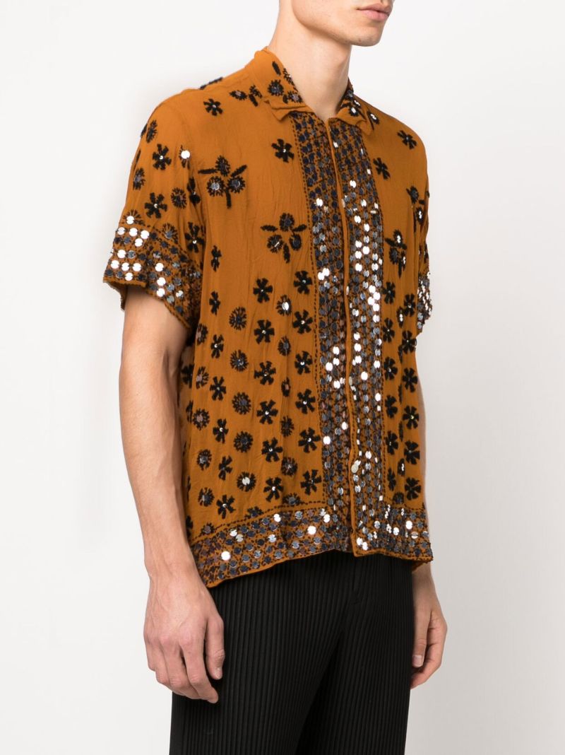 Brown Chunney Embroidered Shirt
