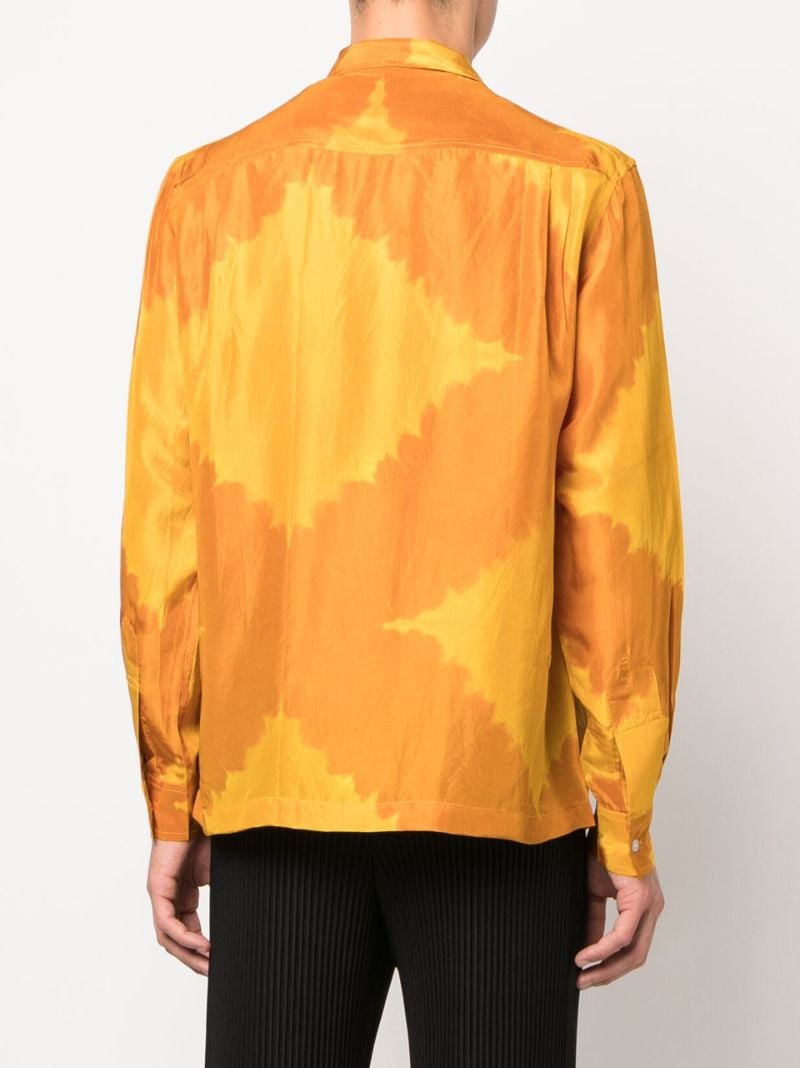 Orange Lehariya Tie-dye Silk Shirt